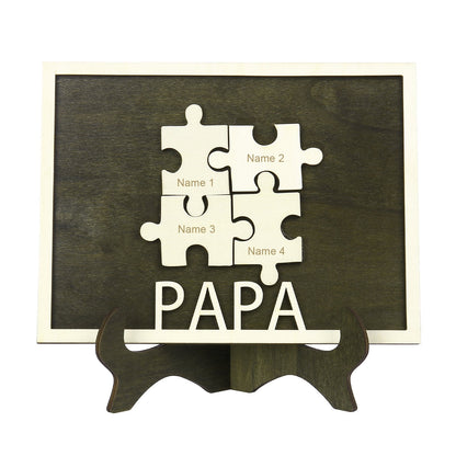 Custom Papa Father's Day Wooden Plaque DesignedbySiti