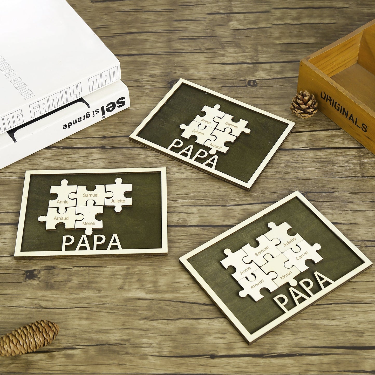 Custom Papa Father's Day Wooden Plaque DesignedbySiti