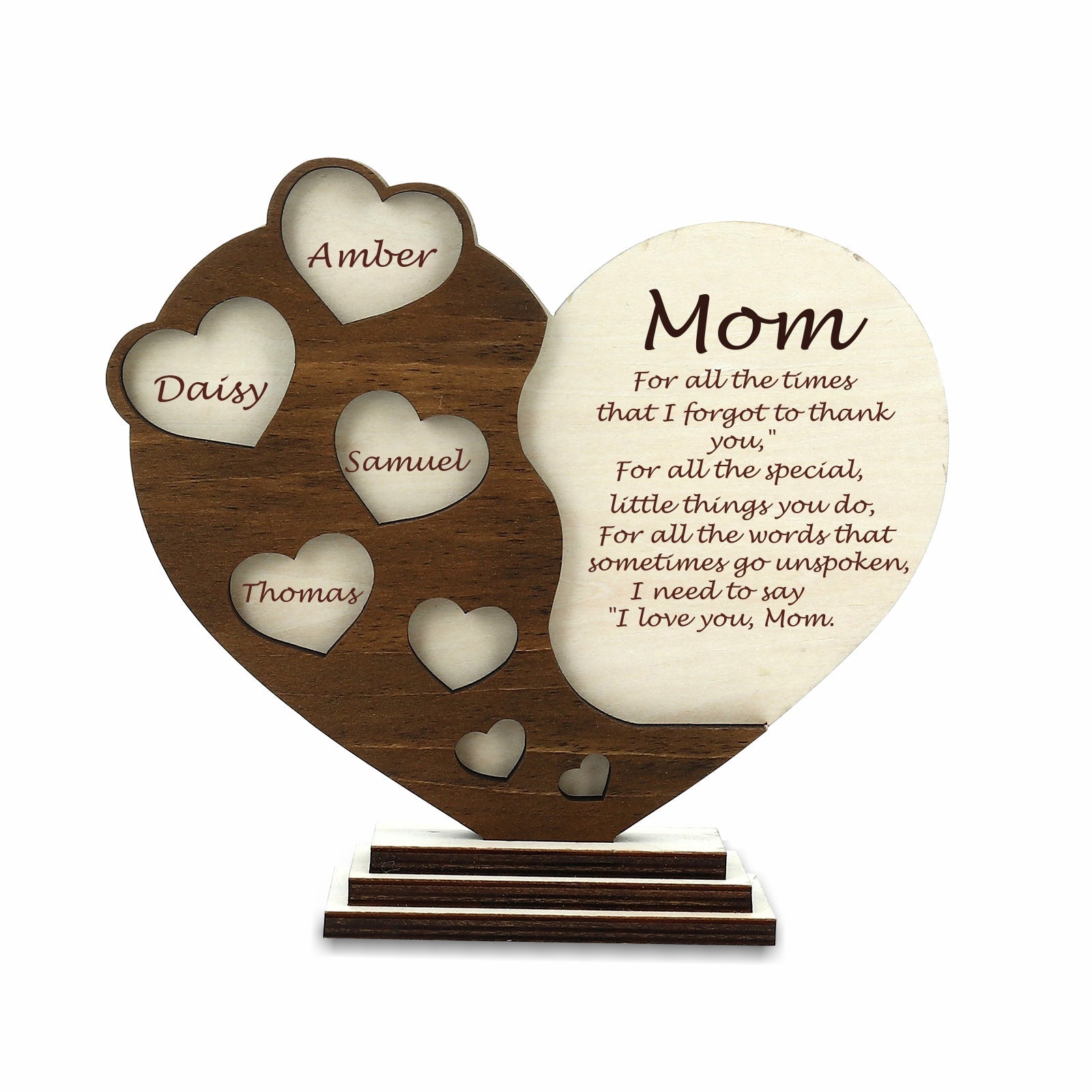 Custom Wooden Heart Ornament DesignedbySiti