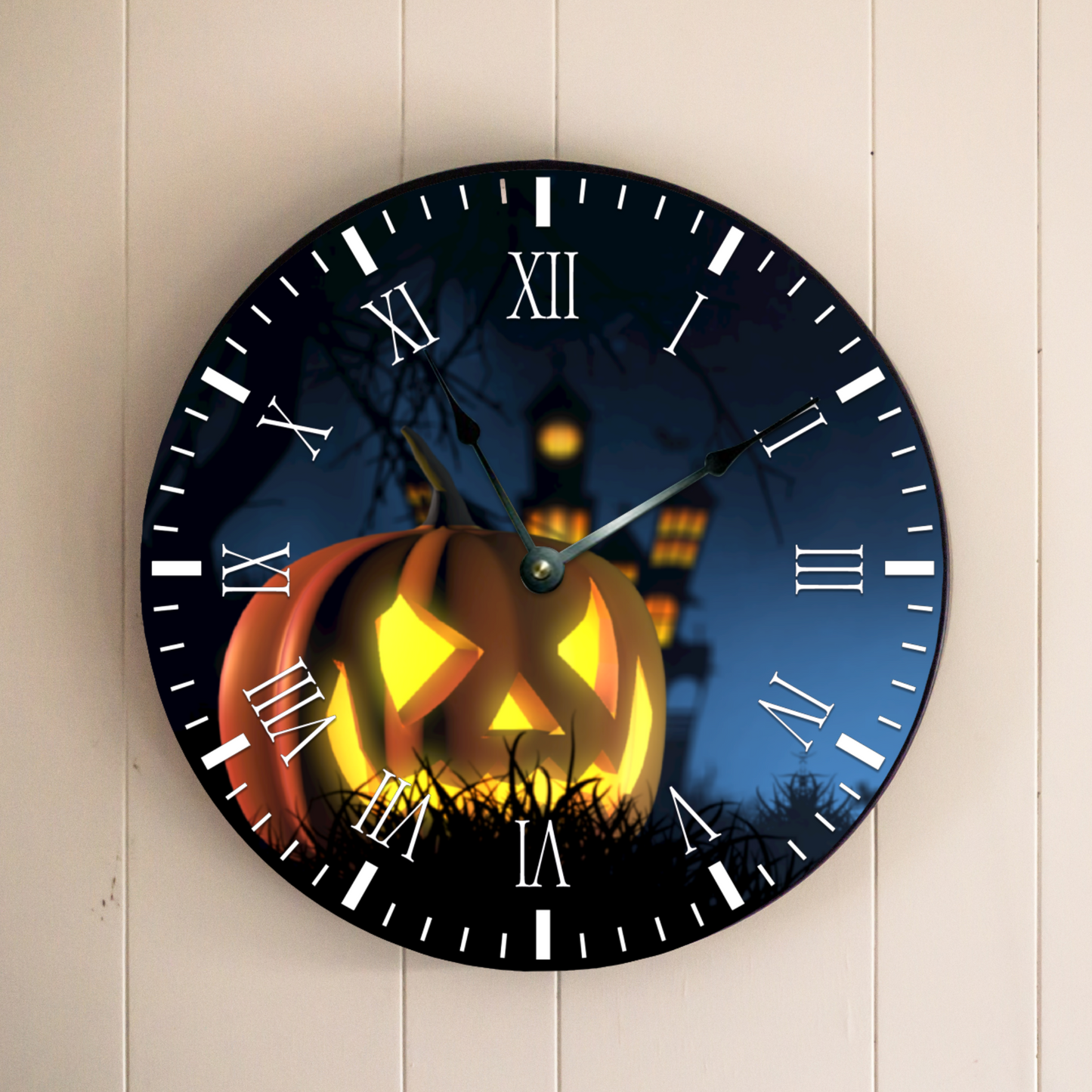 Halloween Non-ticking Wooden Wall Clock DesignedbySiti