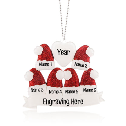 Santa's Hat Ornaments Engraved with Names DesignedbySiti