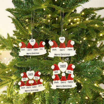 Santa's Hat Ornaments Engraved with Names DesignedbySiti