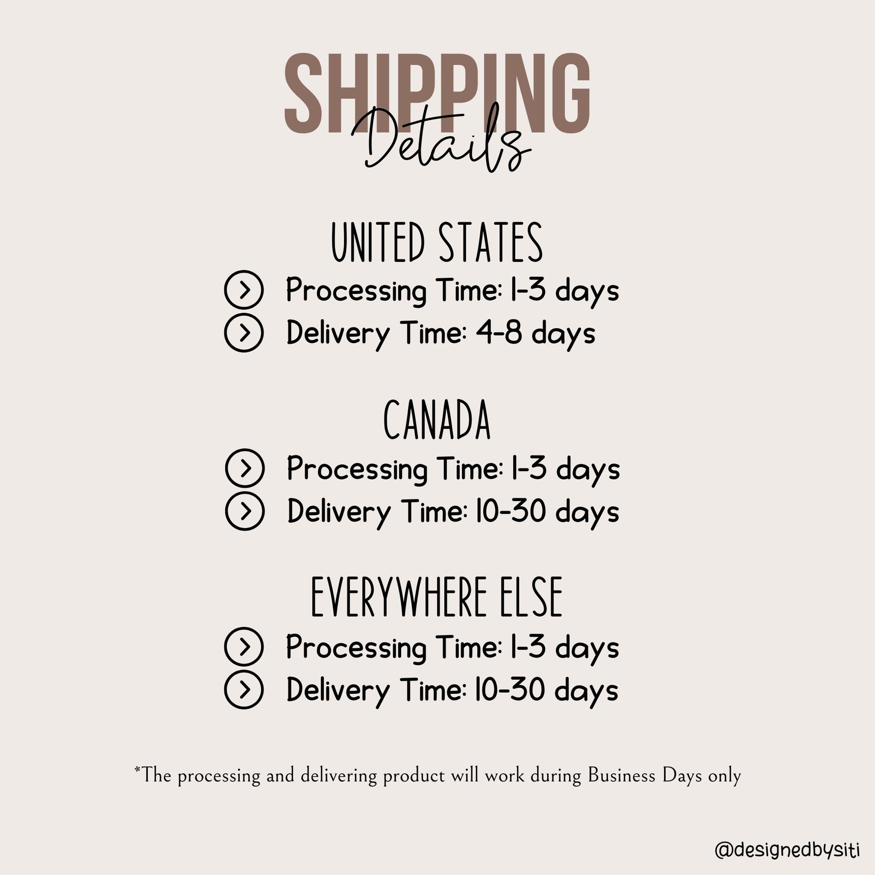shipping information for boho and minimalist sweatshirt