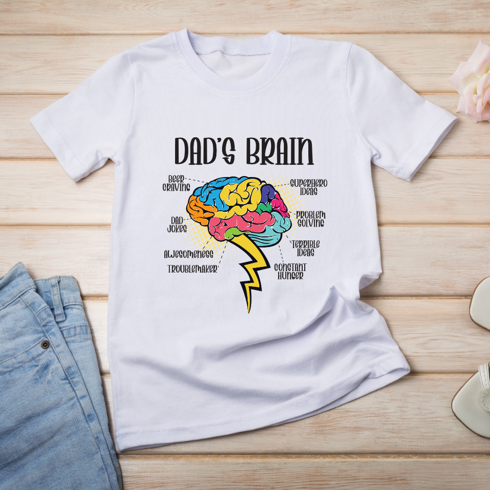 Smart and Funny Dad’s Brain T-Shirt DesignedbySiti