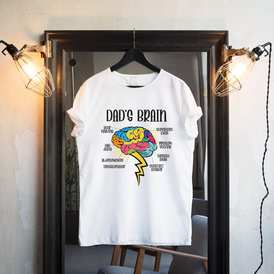 Smart and Funny Dad’s Brain T-Shirt DesignedbySiti