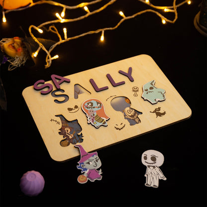 Unique Halloween Gift: Your Name on a Wooden Puzzle DesignedbySiti