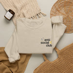 Anti Social Club sweatshirt in close-up detail