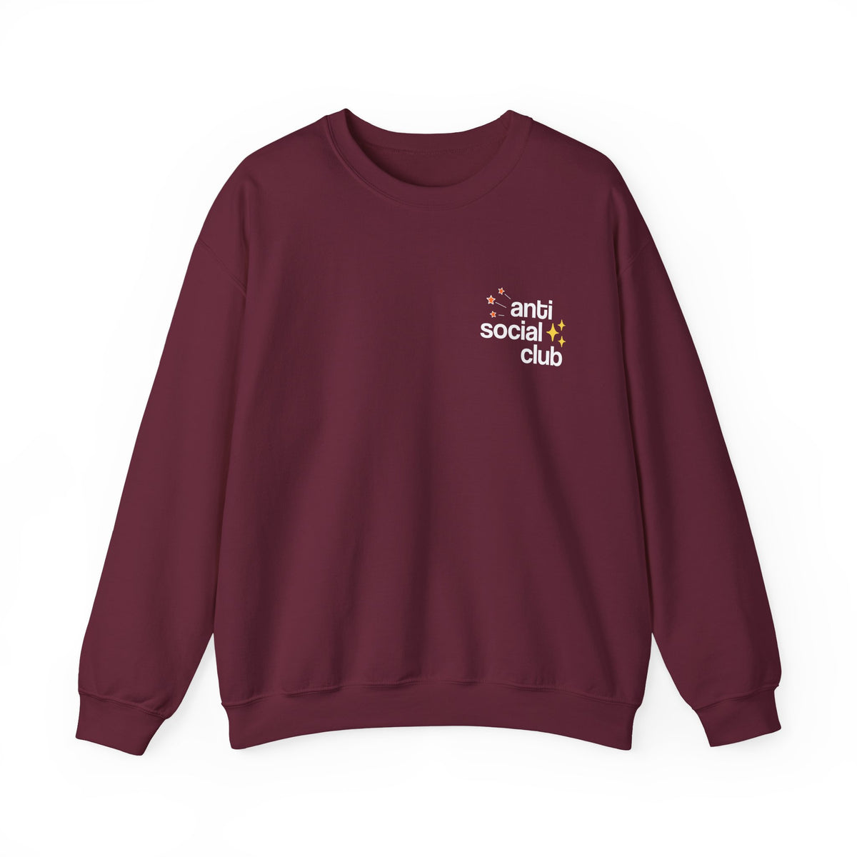 Anti Social Club sweatshirt in a detail shot
