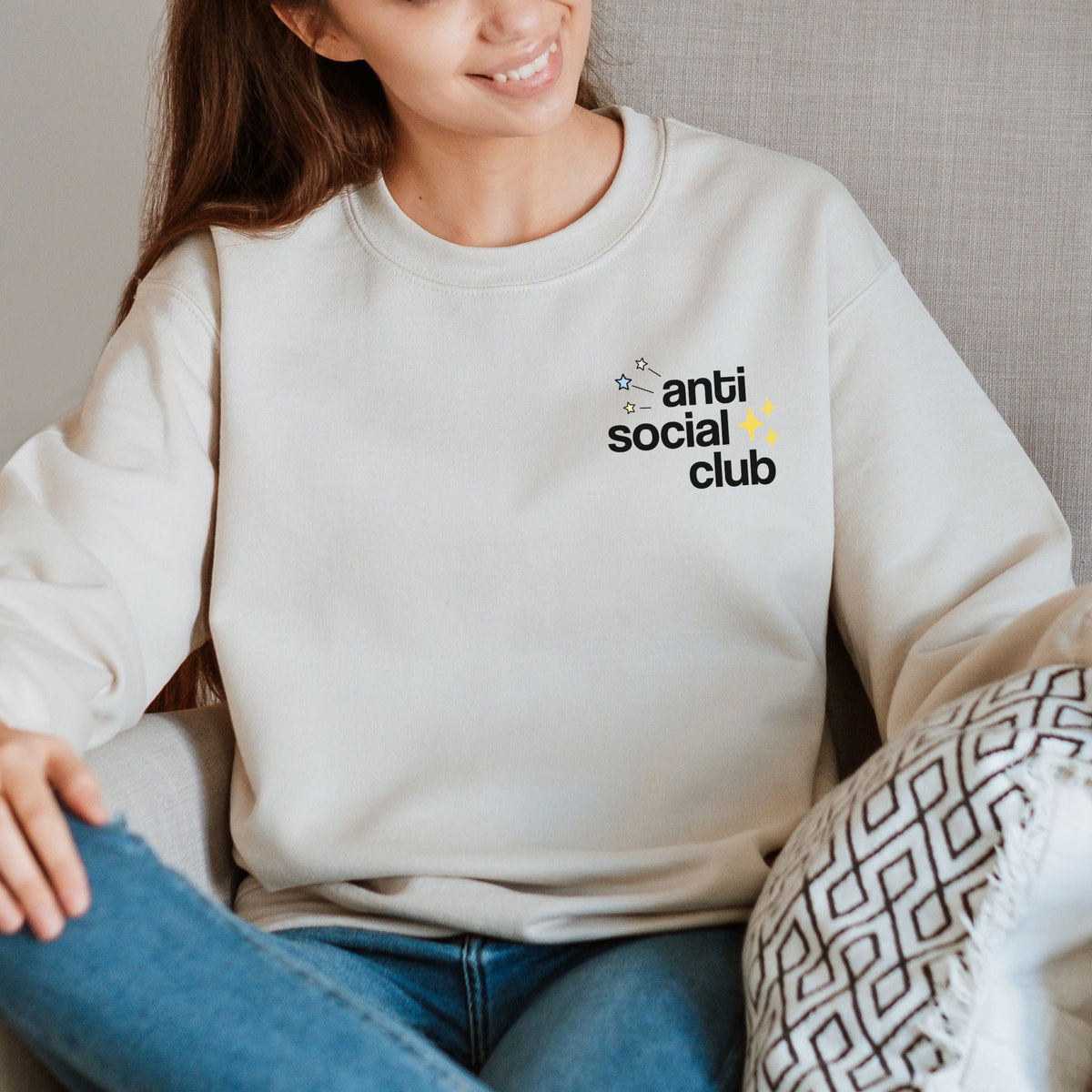 Anti Social Club sweatshirt worn in a lifestyle setting