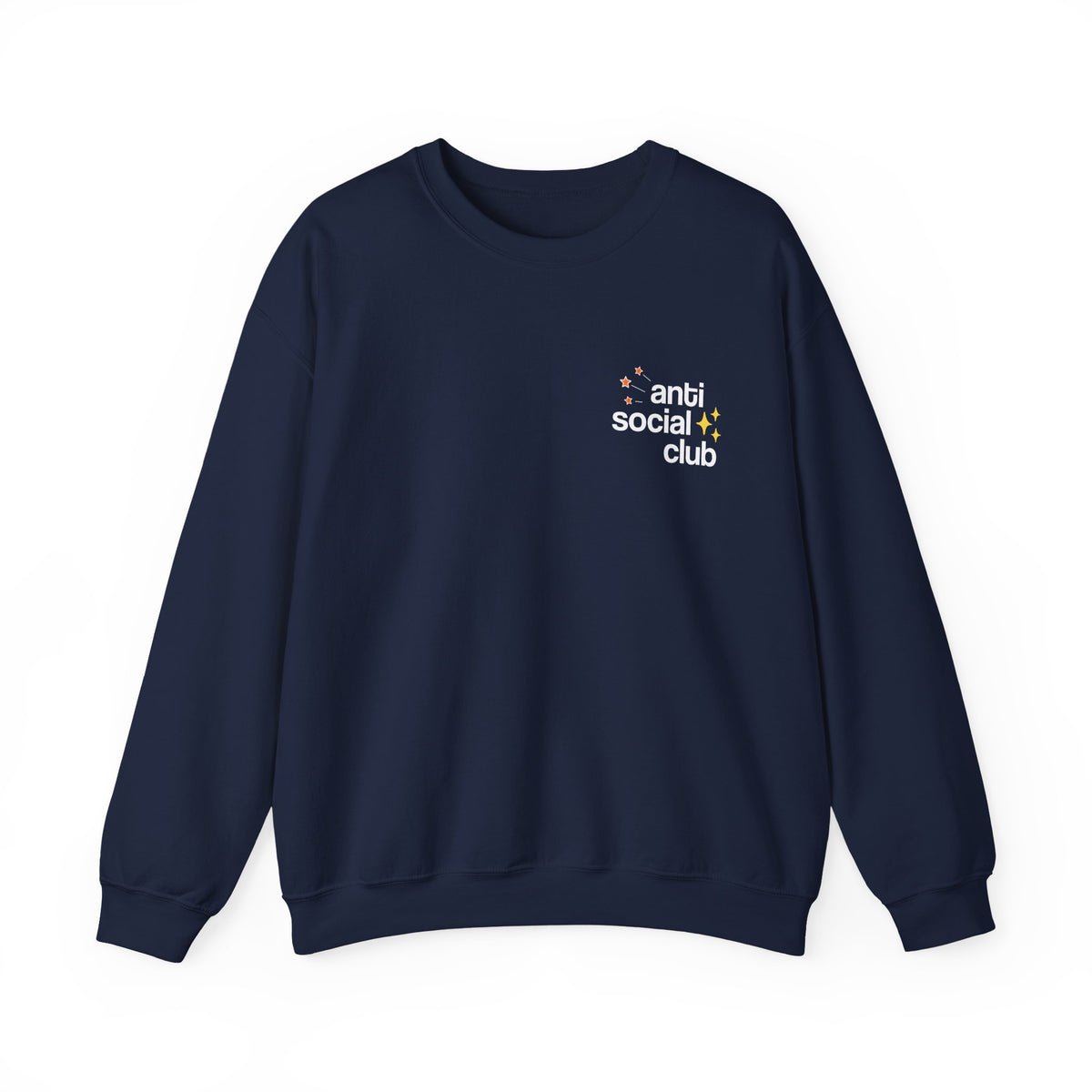 Anti Social Club sweatshirt worn by a model, front view