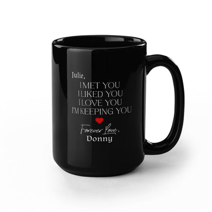 Personalized Black Couple Mug - Custom Cartoon I Met You I Love You Mugs
