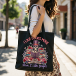Book Lovers tote bag carried by hand
