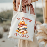 Bookish Canvas tote bag in close-up detail