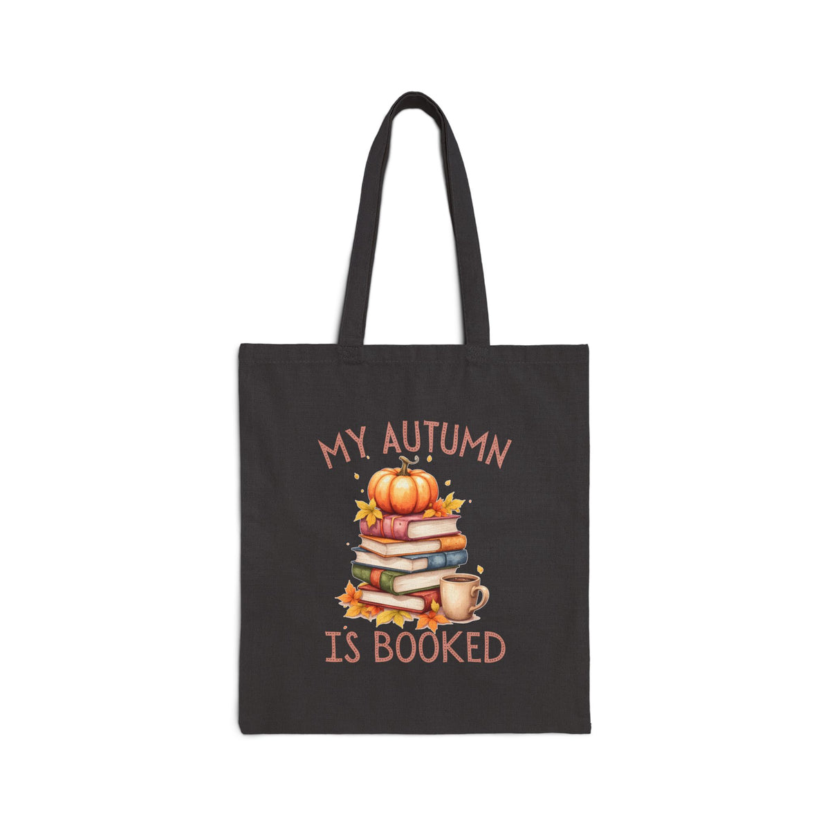 Bookish Canvas tote bag styled as a flat lay