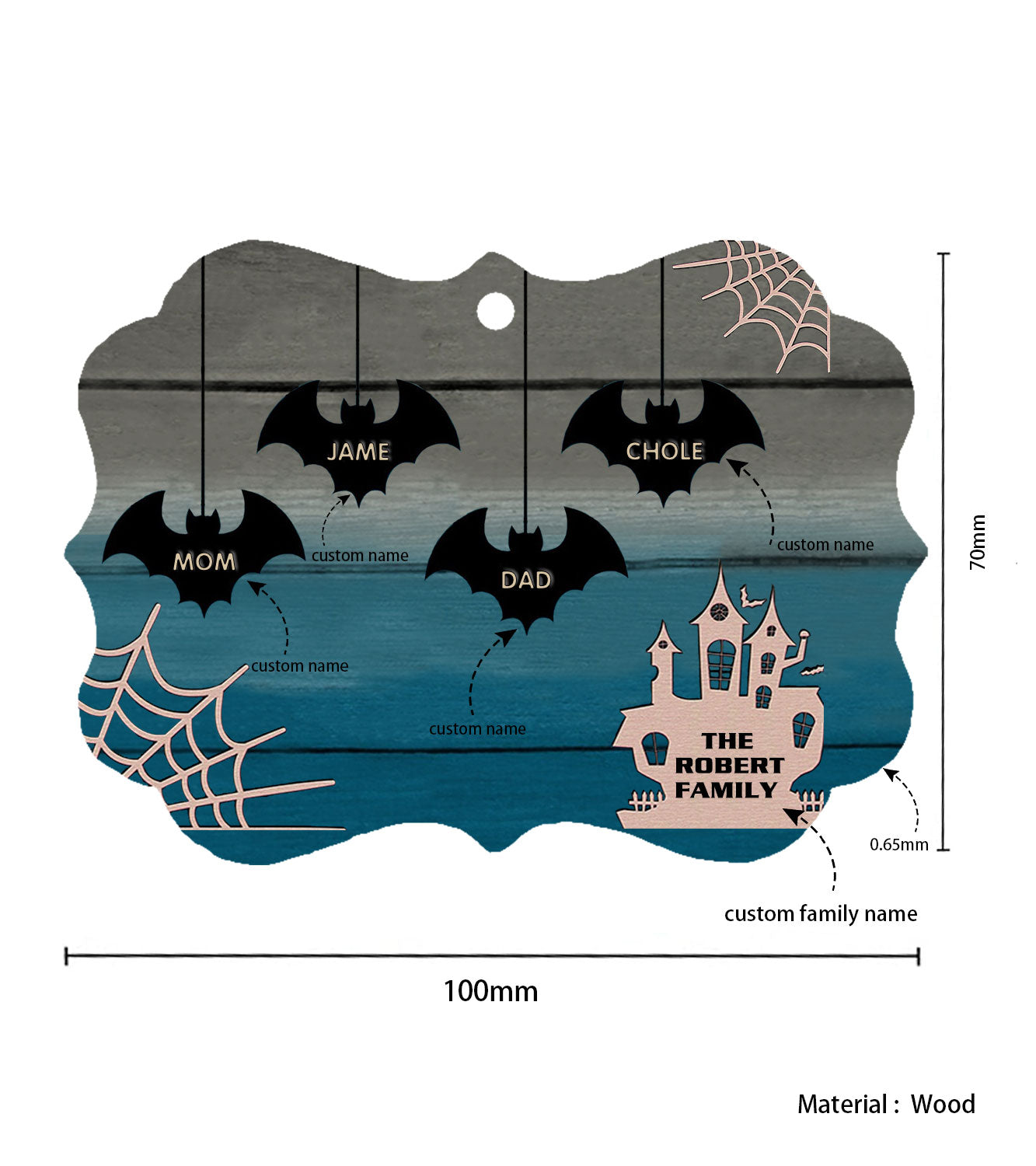 Halloween Decoration Custom Bat Ornament