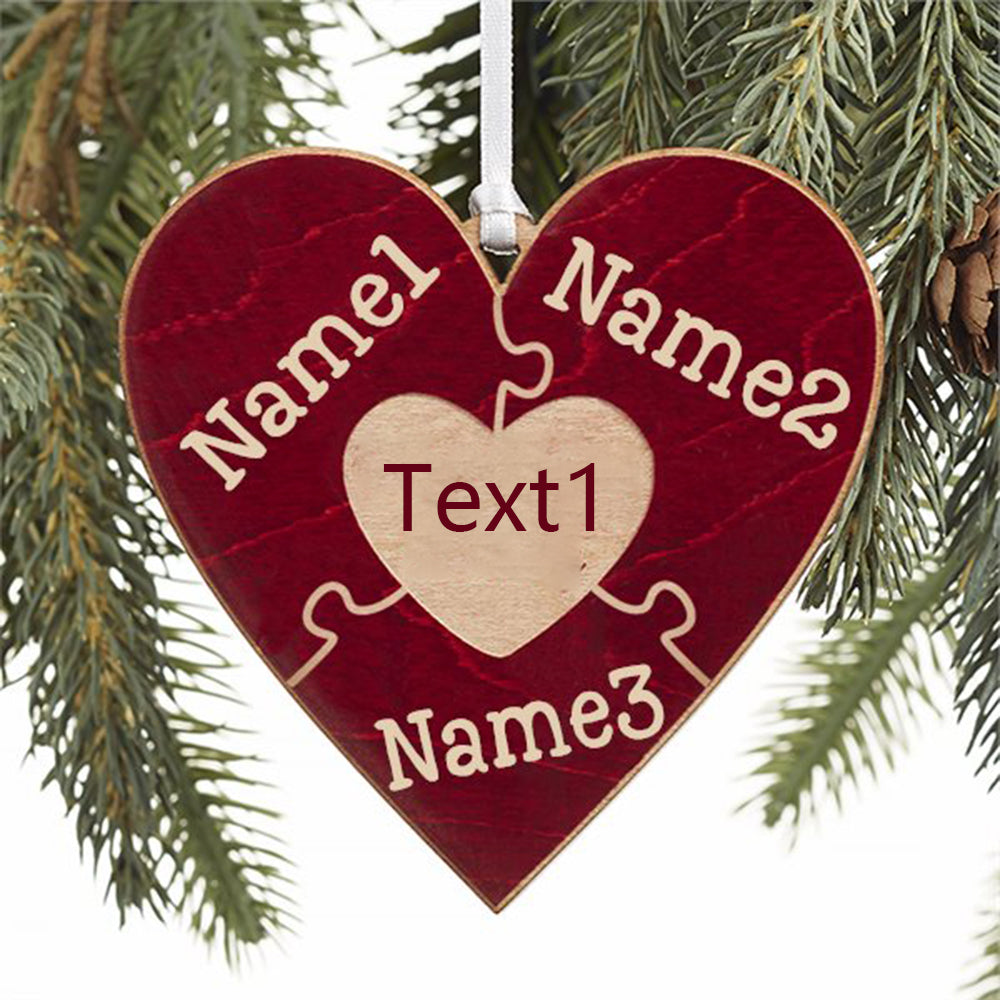 Custom Name Heart Christmas Ornaments