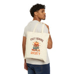 Cozy Reader Society Book tote bag in close-up detail