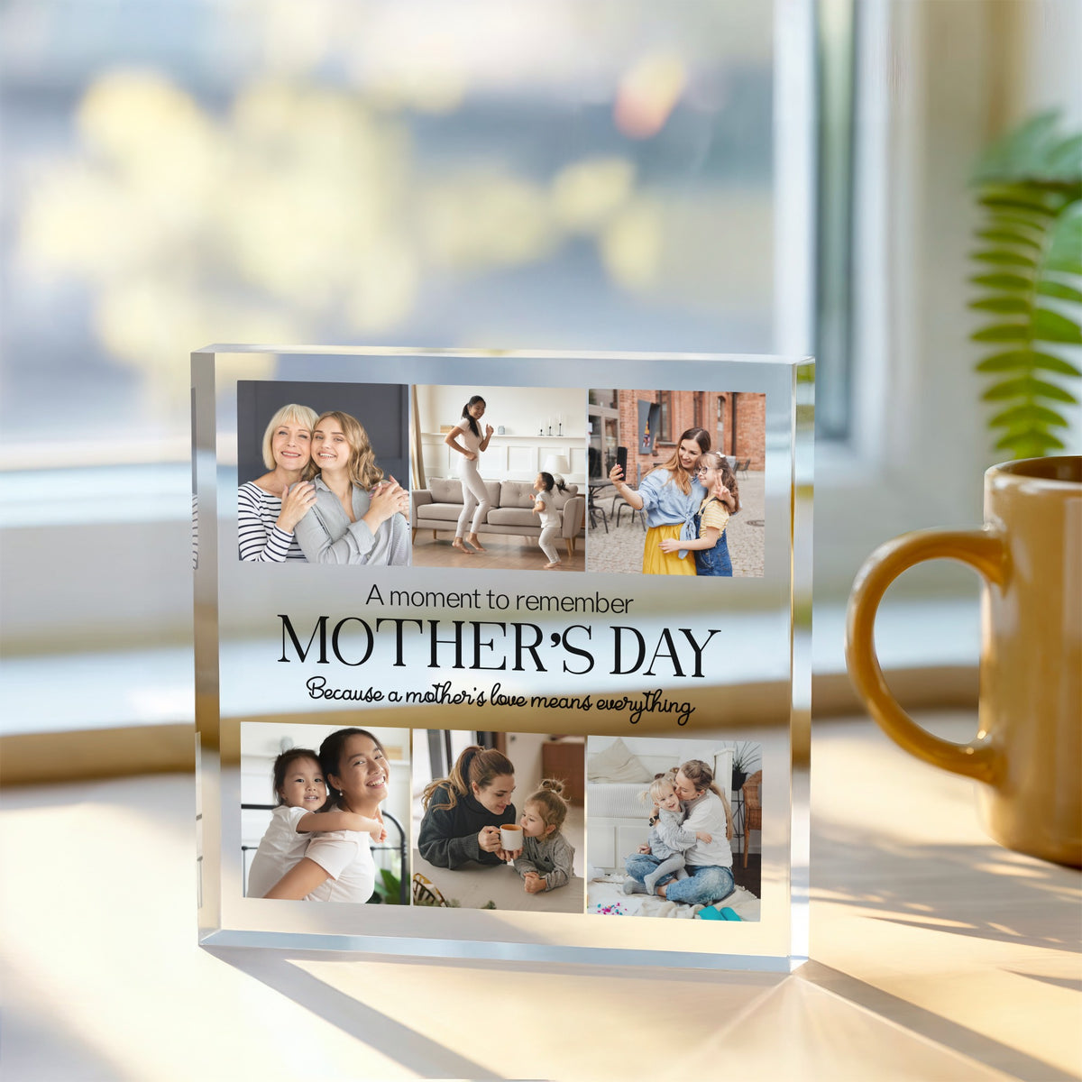 Custom Acrylic Photo plaque, front view on white background