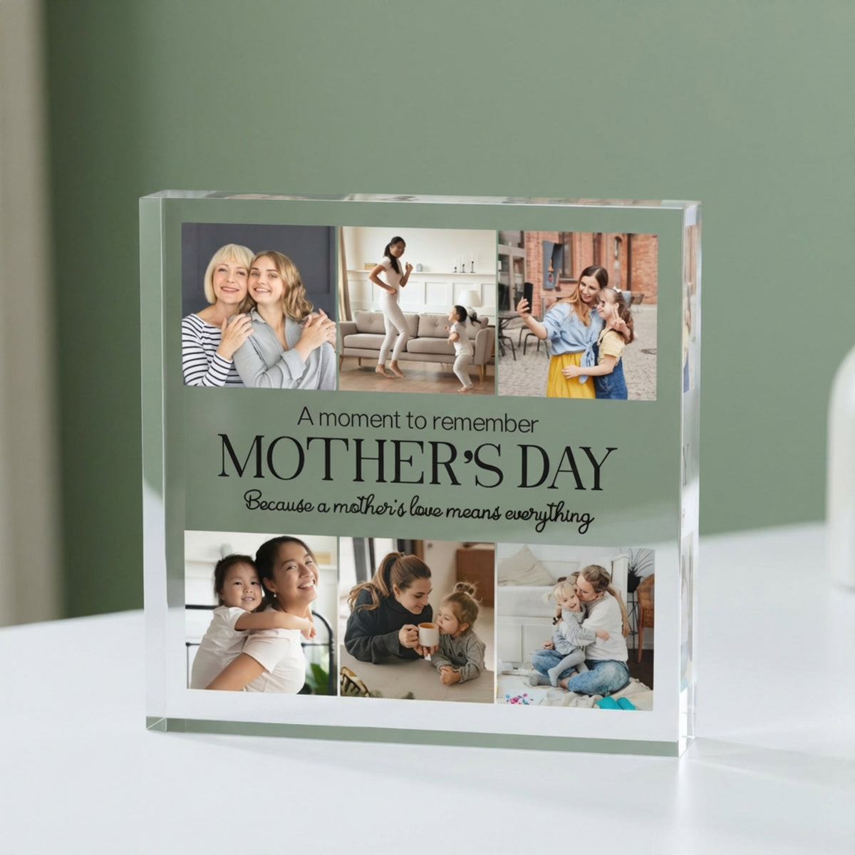 Custom Acrylic Photo plaque from a side angle