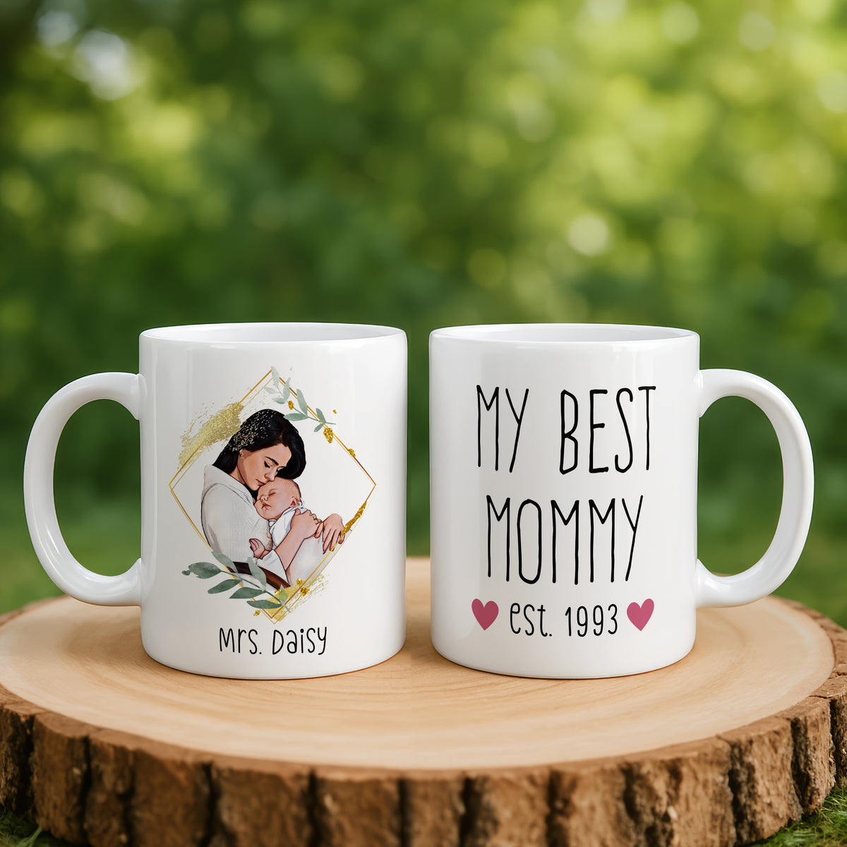 Custom Cartoon Photo Mug for Mom mug held in hand