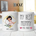 Custom Cartoon Photo Mug for Mom mug in a lifestyle setting