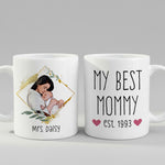 Custom Cartoon Photo Mug for Mom mug from a side angle