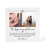 Custom Engagement Acrylic design shown as a 6x6 acrylic block version