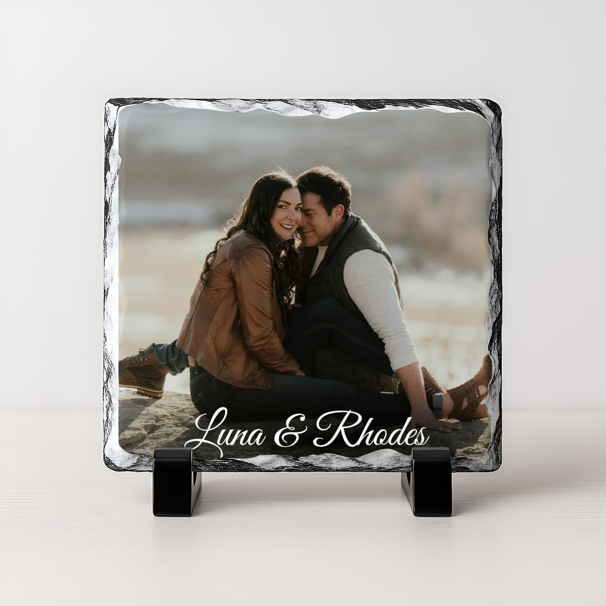 Custom Engagement gift set from a side angle