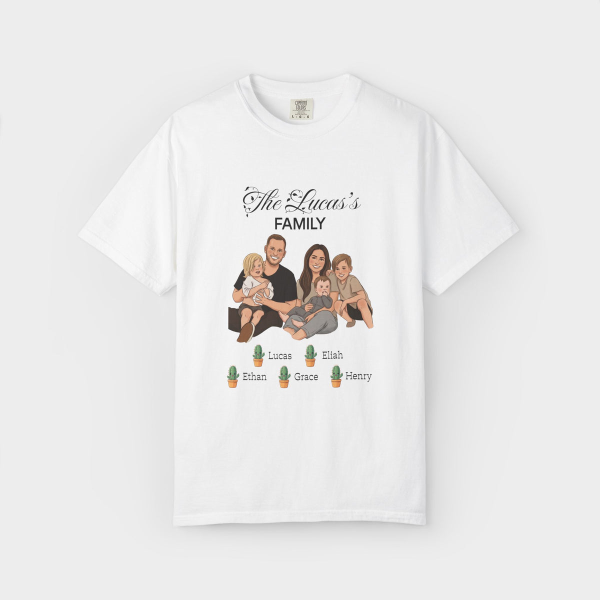 Custom Family Shirt shirt styled as a flat lay