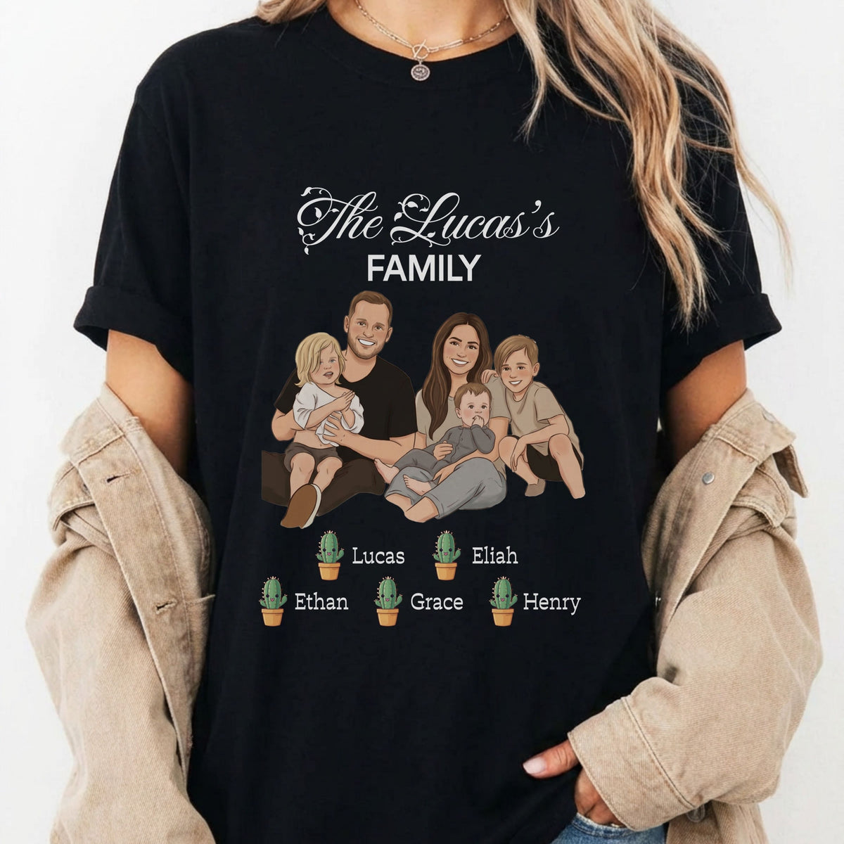 Custom Family Shirt shirt worn in a lifestyle setting