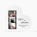 Custom Heart Acrylic Anniversary Couple plaque in a lifestyle setting