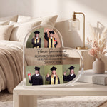 Custom Heart Acrylic Graduation Friend plaque in close-up detail