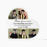 Custom Heart Acrylic Graduation Friend plaque in a lifestyle setting