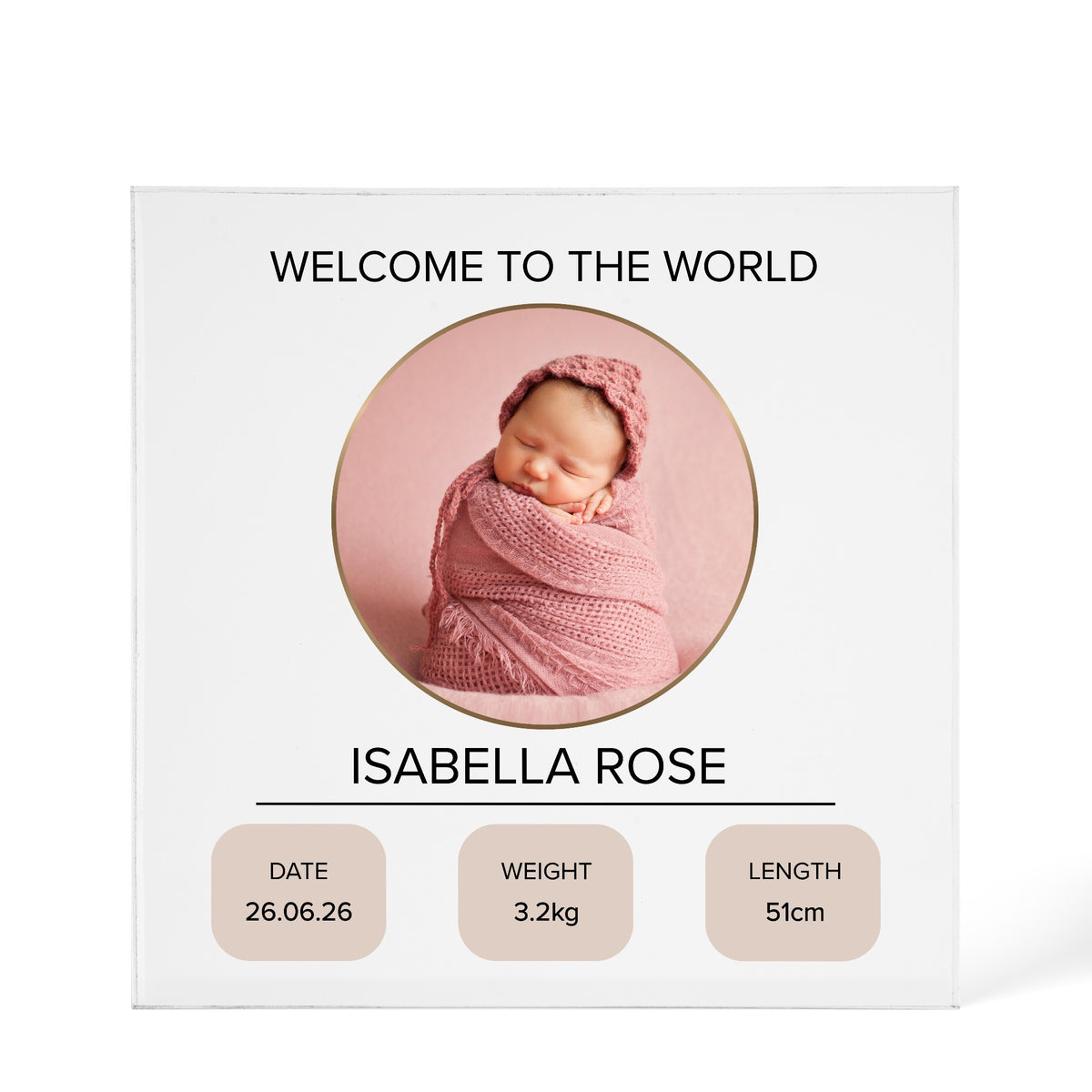 Custom Photo Acrylic design shown as a 6x6 acrylic block version