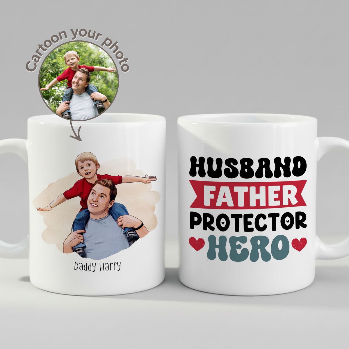 Custom Photo mug, front view on white background