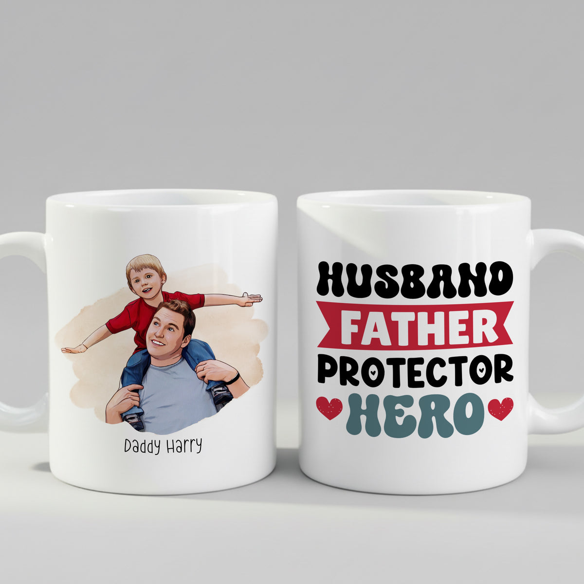 Custom Photo mug from a side angle