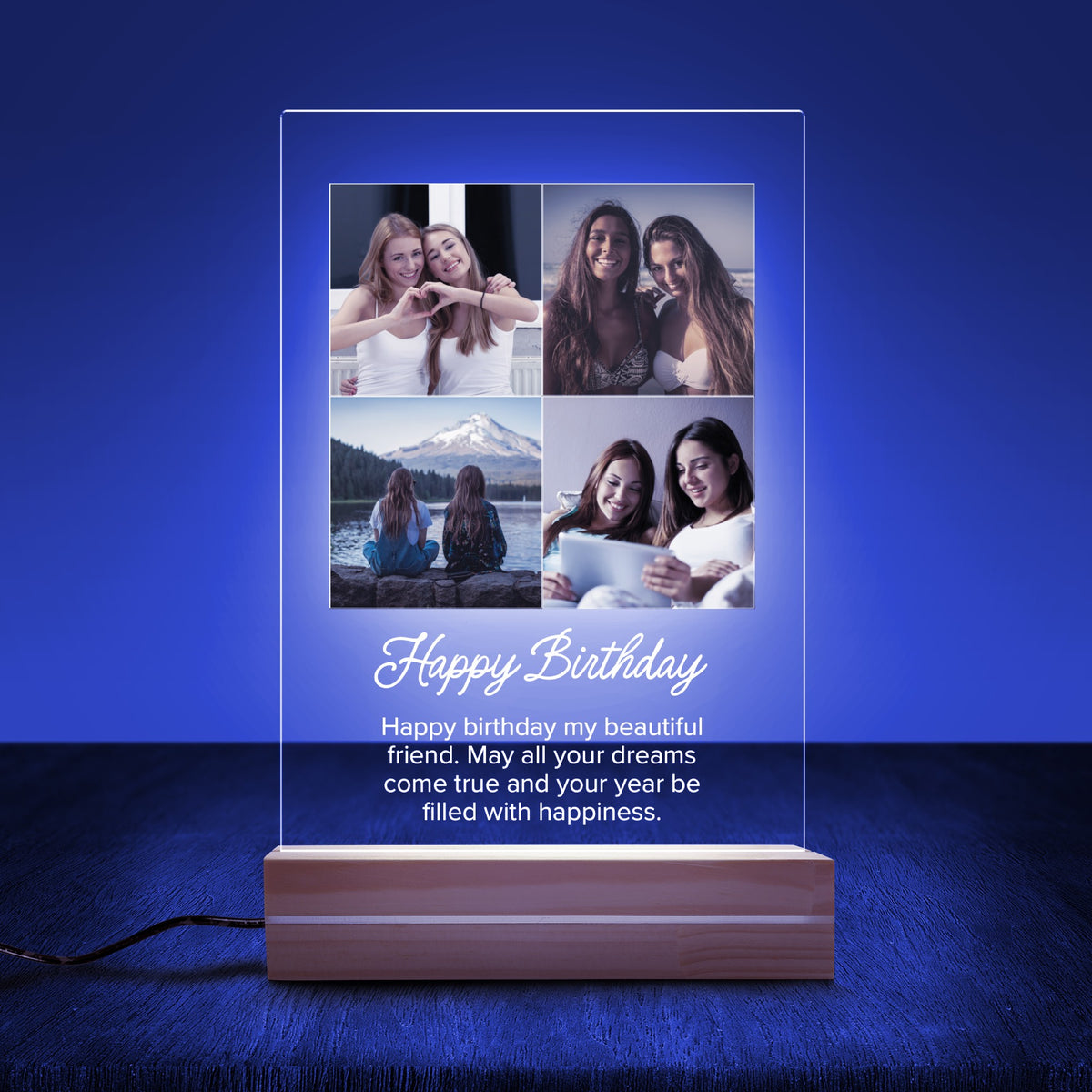 Custom Photo Night Light for Best Friend Birthday night light held in hand