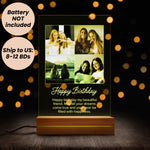 Custom Photo Night Light for Best Friend Birthday night light from a side angle