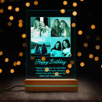 Custom Photo Night Light for Best Friend Birthday night light styled on a table setting
