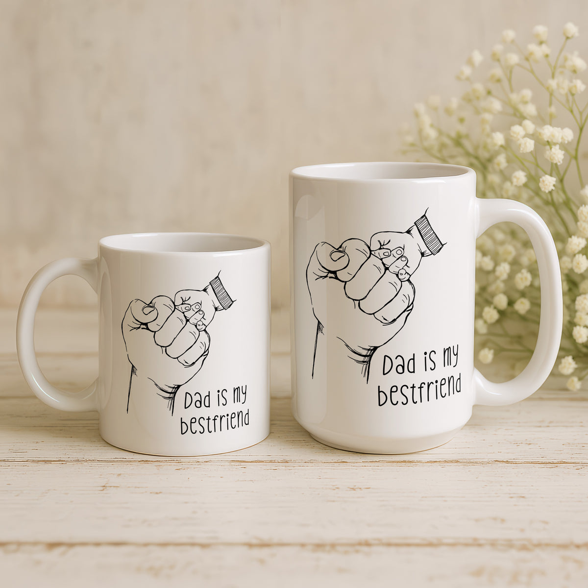 Dad Birthday Gift Coffee mug held in hand