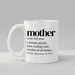 Definition Mug for Mom mug, front view on white background