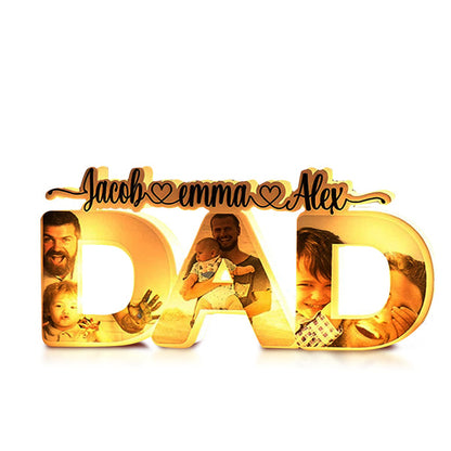 Custom Acrylic Dad Night Light with Names