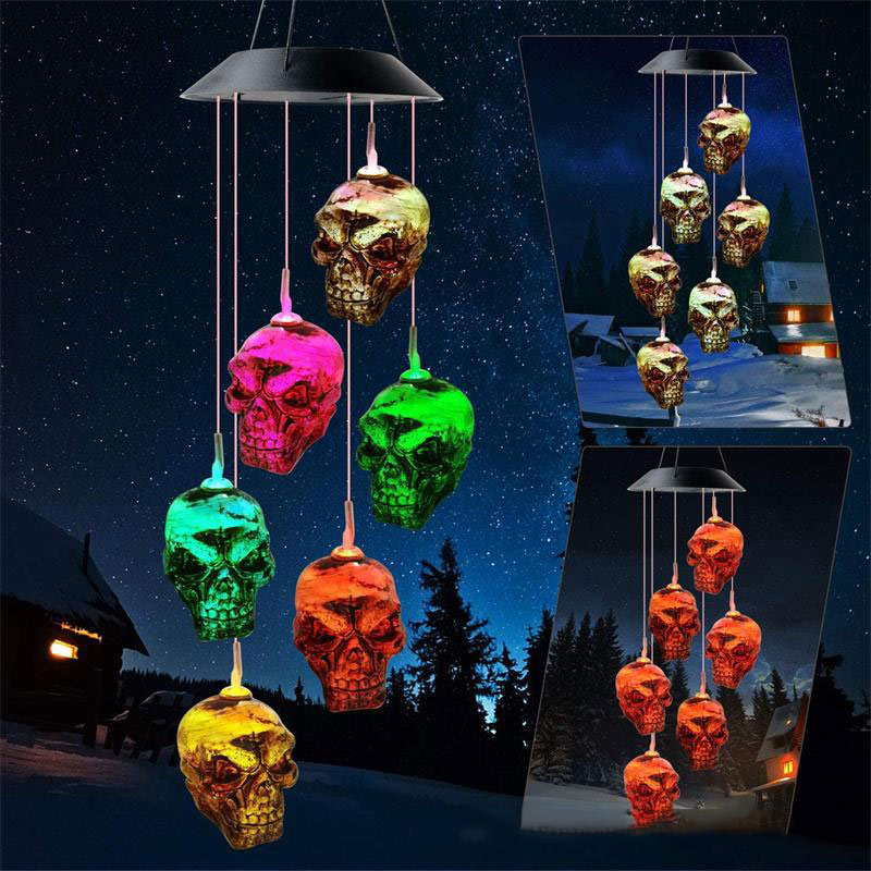 Halloween Pumpkins and Skulls LED Wind Chimes