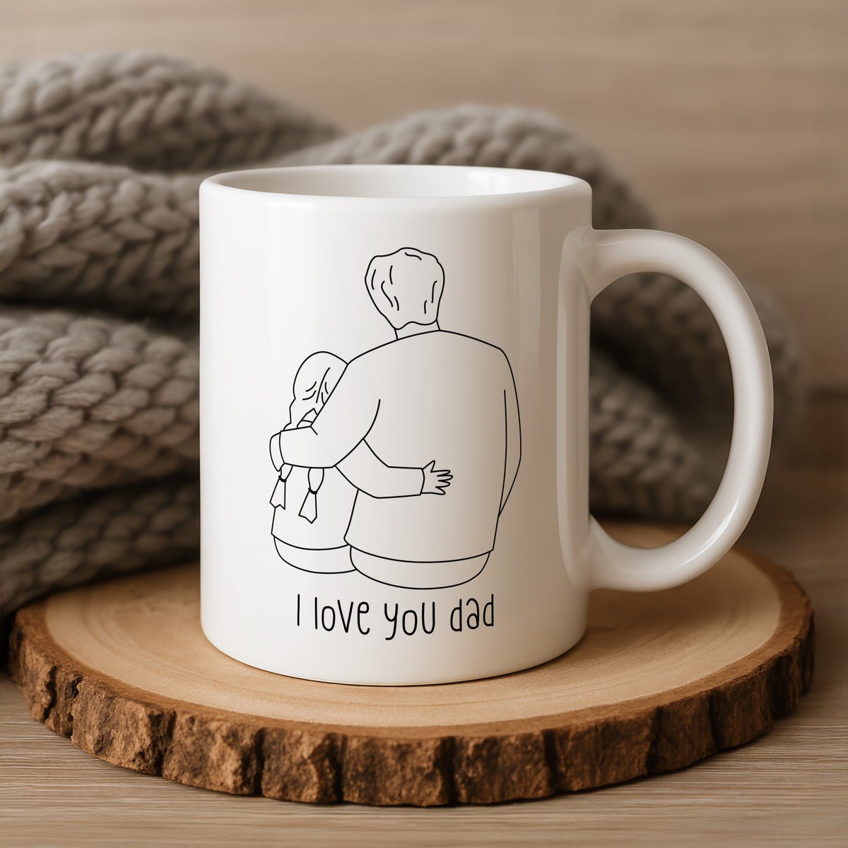Father Daughter mug held in hand