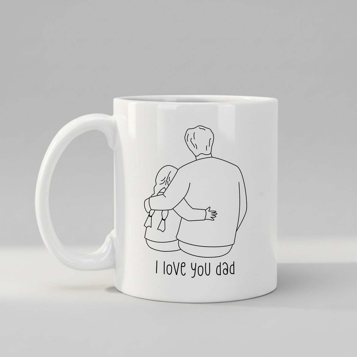 Father Daughter mug, front view on white background
