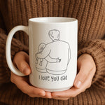 Father Daughter mug from a side angle
