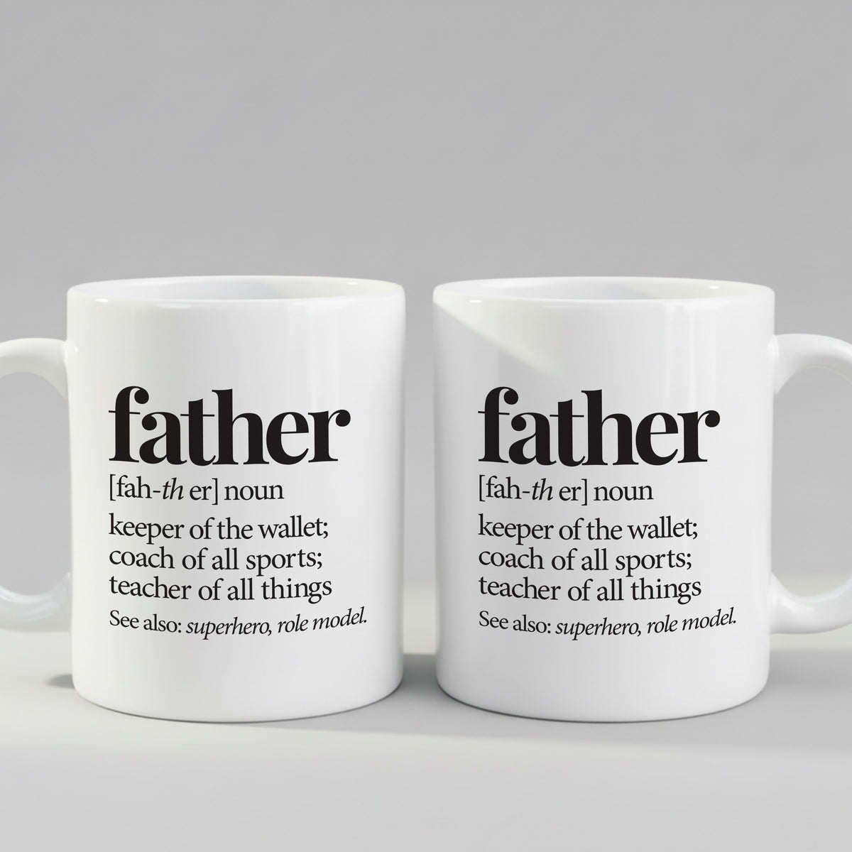 Father Definition mug in close-up detail