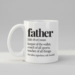 Father Definition mug, front view on white background