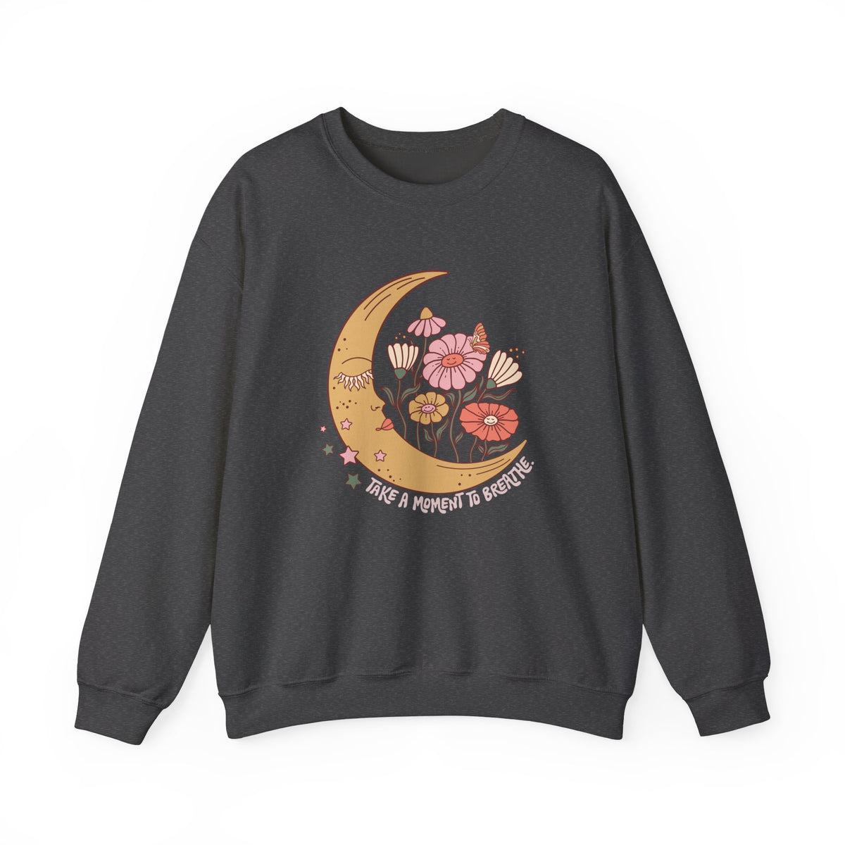Floral sweatshirt showing fabric texture up close