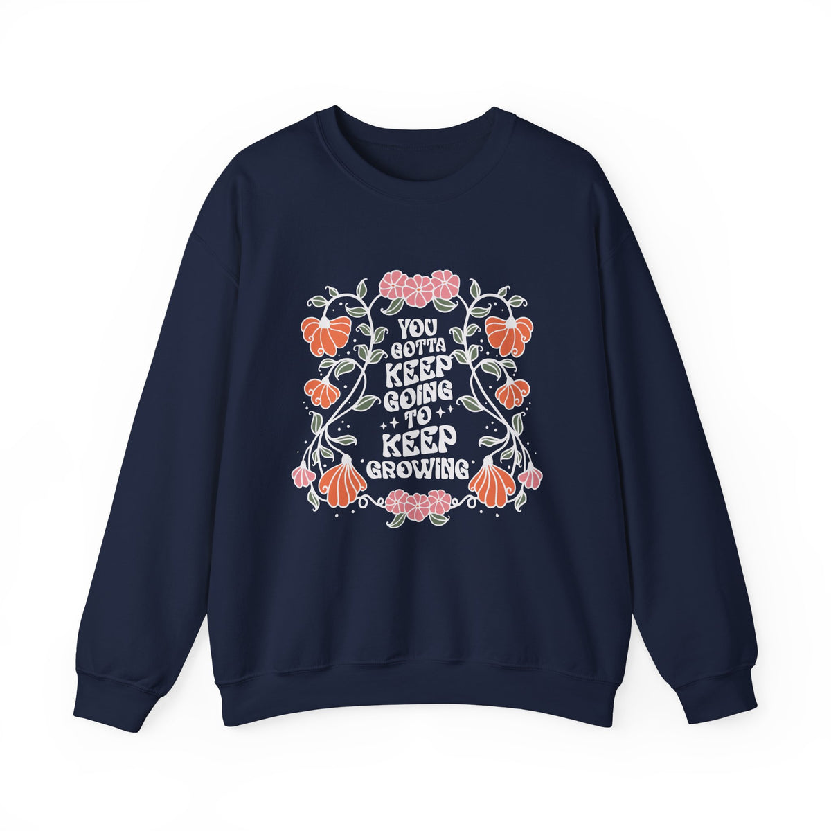 Floral Sweatshirt Gift for Her sweatshirt in a detail shot